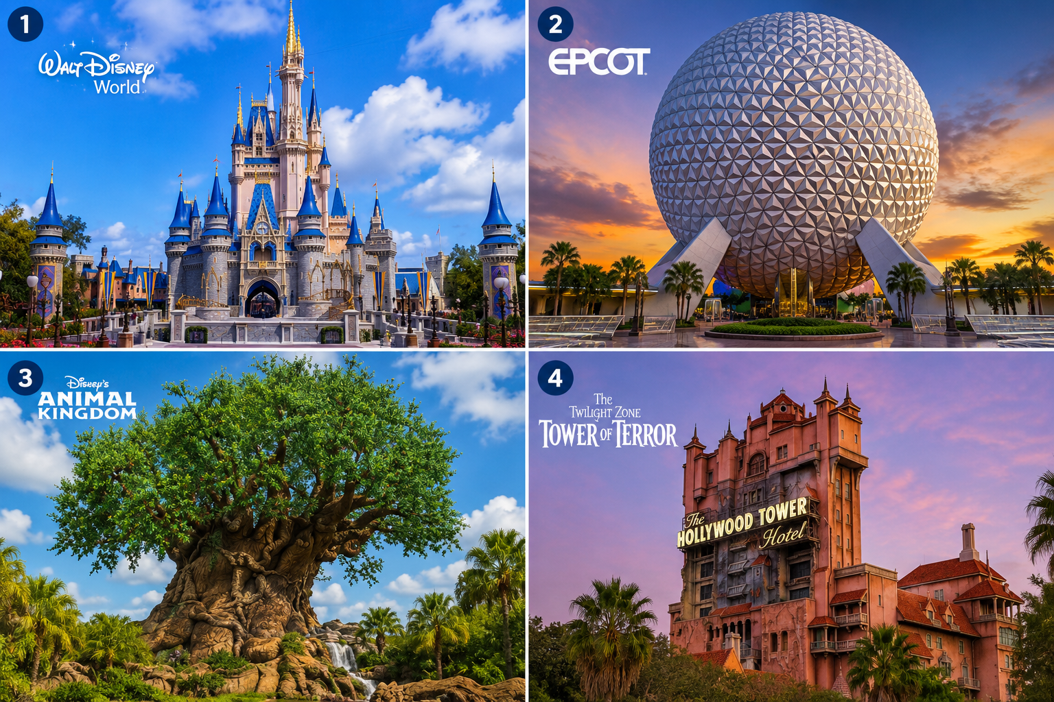 Disney World destinations collage